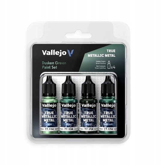 Picture of Vallejo Vallejo: 77.257 - True Metallic Metal - Dusken Green Paint Set