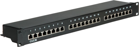 Picture of Value Cat.5e (Class D) 19" Patch Panel, 24 Ports, STP, black
