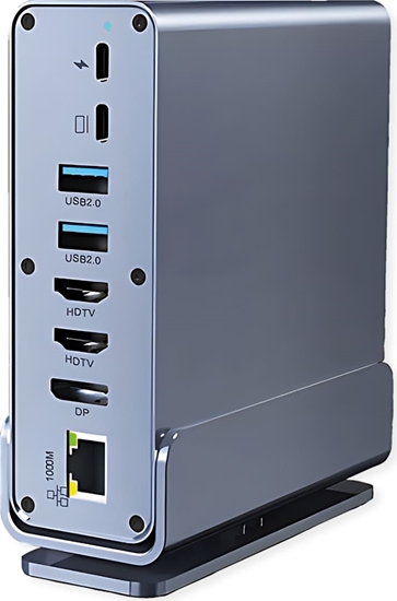Picture of Value Dockingstation Type C, 2x HDMI 4K60, 1x DP 4K60, 1x Gigabit Ethernet, 5x USB A, 2x USB C, 1x Type C PD, 1x SD/microSD, 1x Audio
