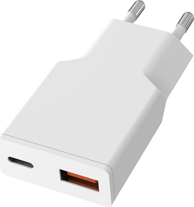 Attēls no Value USB Wall Charger, EU Plug, 2x Ports (A+C), 30W, white