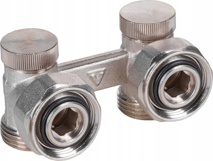 Изображение Vario Term Zawór przyczeniowy dwururowy BASE Typu V GW 3/4 / GZ 3/4, ktowy, bez nypli redukcyjnych, rozstaw podczenia 50 mm