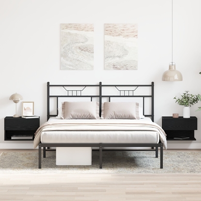 Изображение vidaXL cienny szafka nocna Czarne db Drewno inynieryjne 46x30x30 cm