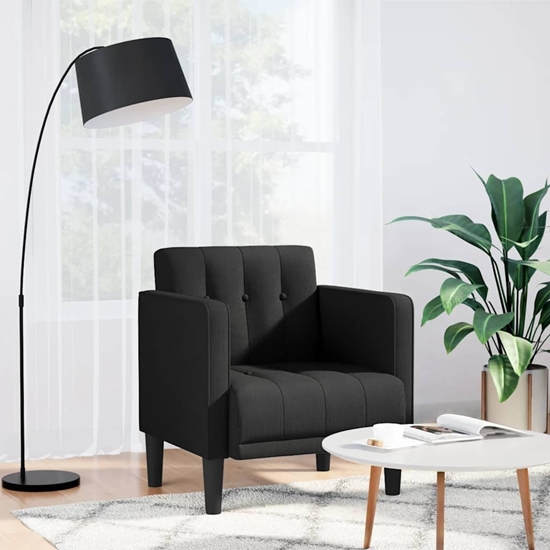 Picture of vidaXL Sofa Fotel z Podokietnikami Czarny 53 cm Tkanina