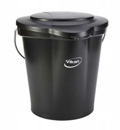 Изображение Vikan Food bucket, Vikan, 31.8x32.5cm, 12 ltr. black, PP/stainless steel, with pouring spout