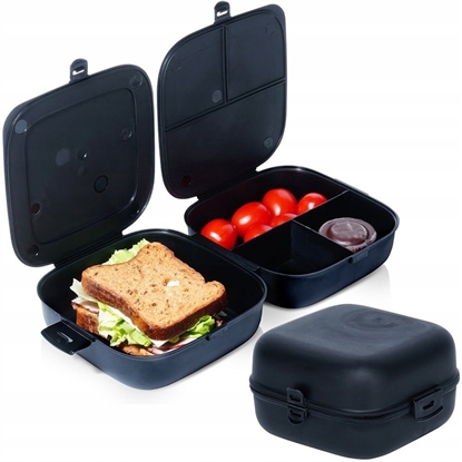 Picture of Vilde Pojemnik niadaniowy obiadowy lunchbox z przegródkami czarny 2x700ml VILDE 229144