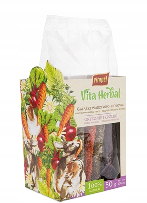 Picture of Vitapol Vita Herbal gazki warzywno-zioowe dla gryzoni i królika 50g, 4szt/disp