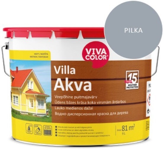 Picture of VivaColor PAINT FACADE VILLA AKVA L GREY 7040 9L