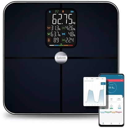Attēls no Waga azienkowa Evolveo Salente BodyFit inteligentna osobista diagnostyczna waga fitness Bluetooth czarny