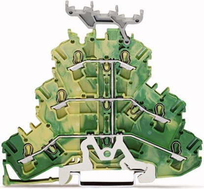 Изображение Wago Zczka szynowa 3-pitrowa PE 2,5mm2 z podstaw oznacznika óto-zielona (2002-3237)