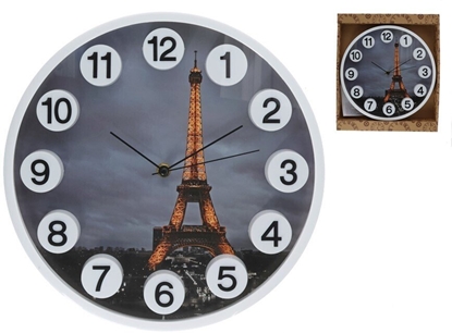 Picture of Wall Clock “Eiffel”, 3D Numbers, 30 x 30 x 4,5 cm, DECORLIFE