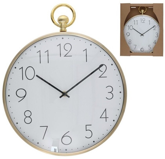 Picture of Wall Clock, Gold, 39 x 31,5 x 4 cm, DECORLIFE