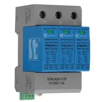 Picture of Warystorowy ogranicznik przepi do instalacji fotowoltaicznych PV 3P, 1000V DC, 7kA, typ 1+2 (klasa B+C) SPMO40B+C\3P-PV1000
