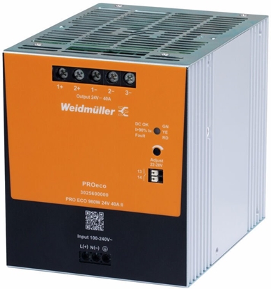 Изображение Weidmuller Zasilacz impulsowy 100-240V AC / 24V DC 960W 40A PRO ECO* gen2 3025600000