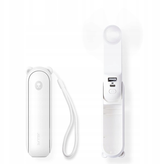 Picture of Wentylator Jisulife Mini wentylator Jisulife Handheld Fan Life8 Plus przenony wiatraczek USB z funkcj powerbanka 4500mAh i latark - biay