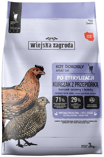 Picture of Wiejska Zagroda Sterilized z kurczakiem i przepiórk 3kg