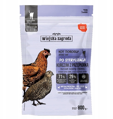 Picture of Wiejska Zagroda Sterilized z kurczakiem i przepiórk 0.8kg