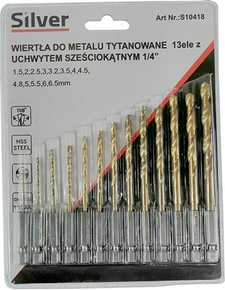 Picture of Wierto Silver WIERTA DO METALU Z UCHWYTEM HEX 1/4" KPL.13szt. /SILVER EX10418