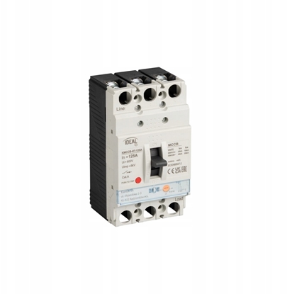 Picture of Wycznik kompaktowy MCCB KMCCB-RT-125A regulacja cz. termicz. 3 bieguny Ics 25kA(380/415V AC) Icu 36kA(220/230V AC) IP20 37281