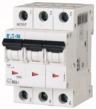 Изображение Wycznik nadprdowy 3P C 63A 6kA AC PL6-C63/3 286607