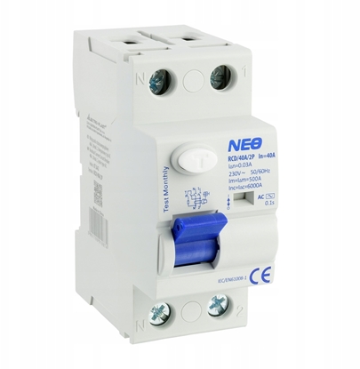 Picture of Wycznik rónicowoprdowy NEO 40A 30mA 2-biegunowy typ AC RCD/40A/2P
