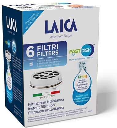 Picture of Wkad filtrujcy Laica LAICA FAST DISK 6 szt Filtr do Wody Wkady do Butelki Filtrujcej LAICA