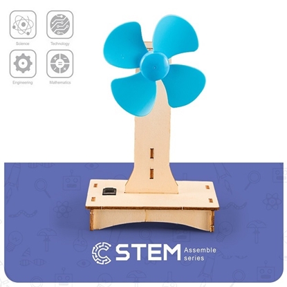 Attēls no Wooden Assembly Kit Electric Fan, STEM Educational Toy