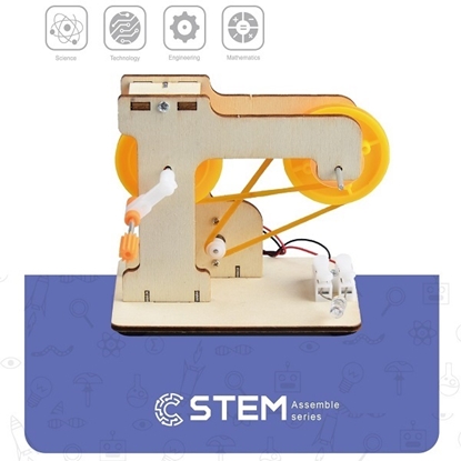 Attēls no Wooden Assembly Kit Hand-Crank Power Generator, STEM Educational Toy