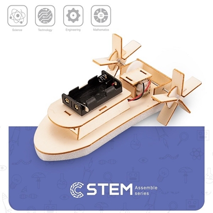 Изображение Wooden Assembly Kit Paddle Steamer, STEM Educational Toy
