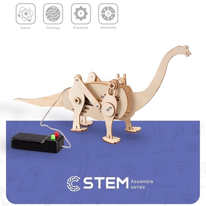 Attēls no Wooden Assembly Kit Robot Brachiosaurus, STEM Educational Toy