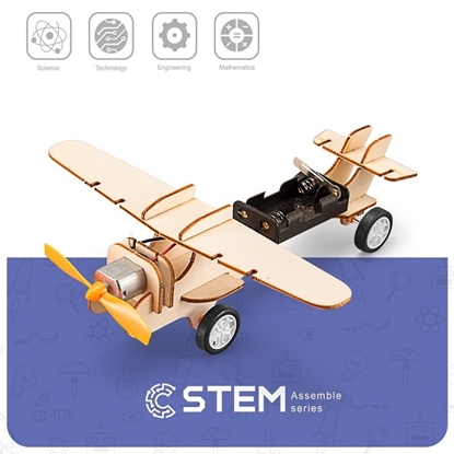 Attēls no Wooden Assembly Kit Single-Propeller Aircraft, STEM Educational Toy
