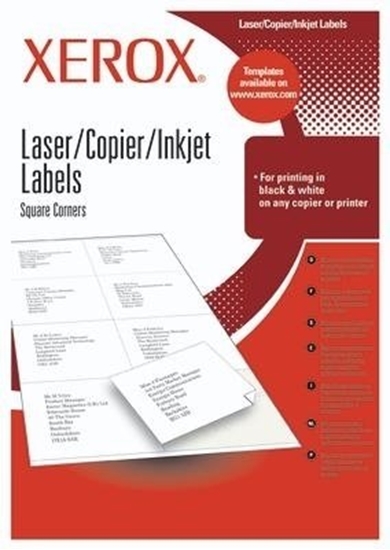 Picture of Xerox Xerox Labels 21.2 x 38.1 mm A4 100 sheets, White, A4, 6500 sheets, 38.1 mm, 21.2 mm, 65 pc(s)