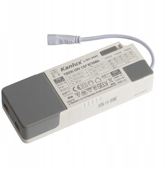 Изображение Zasilacz LED staonapiciowy TIBERI DRV CiP M700MA 29,4W 27-42V DC 550-700mA IP20 5 lat Gwarancji 26385