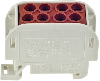 Attēls no Zczka szynowa jednopolowa ZGX 1x35/2x25 mm2 brzowa (Al/Cu) ENE-00517