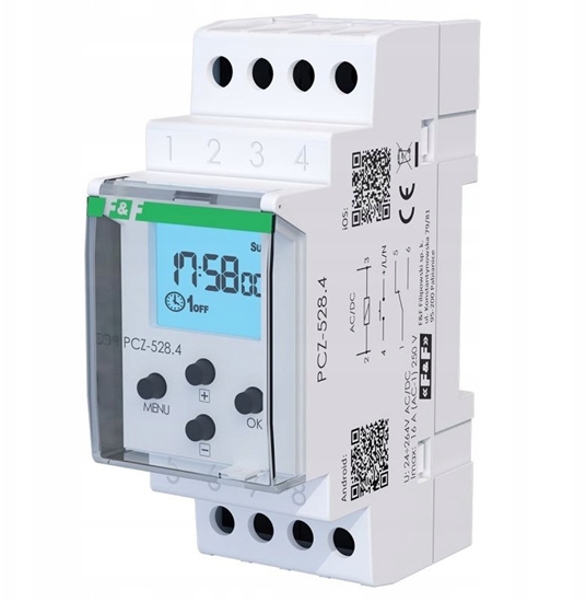 Picture of Zegar sterujcy PCZ-528.4 uniwersalny, roczny, astro, tygodniowy, z NFC, iOS, Android PCZ-528.4