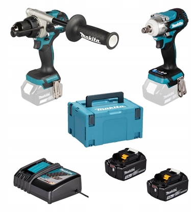 Attēls no Zestaw elektronarzdzi Makita MAKITA ZESTAW COMBO 18V DLX2590TJ (DHP492, DTW300) 2x5,0Ah