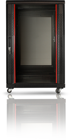 Изображение 15U 19'' Grīdas komutācijas servera skapis/ 600x600x855mm / Melns / Nesalikts