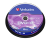 Picture of 1x10 Verbatim DVD+R 4,7GB 16x Speed, matt silver Cakebox