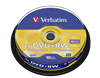 Изображение 1x10 Verbatim DVD+RW 4,7GB 4x Speed, matte silver Cakebox