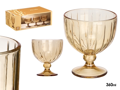 Picture of 350 ml amber striped ice cream cup, 12×10.5×10.5 cm, 12419, Kinvara