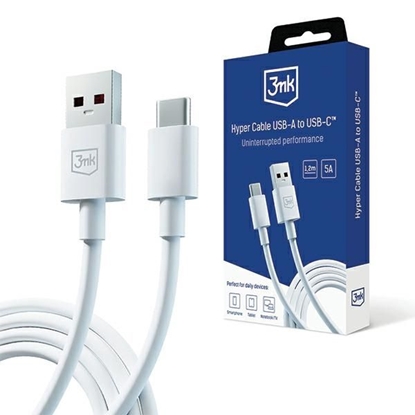 Picture of 3MK 3MK Hyper Cable USB-A to USB-C 5A 60W 1.2m biały/white kabel