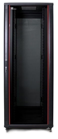 Picture of 42U 19'' Grīdas komutācijas servera skapis/ 800 x 1000 x 2055mm/ Stikla durvis/ Melns/ Nesalikts