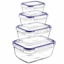 Изображение 4-piece food storage container set, rectangular, 0.4 L, 0.8 L, 1.4 L, 2.3 L, 40006, Michelino