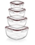 Attēls no 4-piece food storage container set, rectangular, 0.5 L, 0.9 L, 1.5 L, 2.4 L, 40013, Michelino