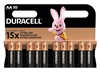 Picture of AA (LR6) baterijas 1.5V Duracell BASIC sērija Alkaline MN1500 iepakojumā 10 gb.