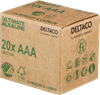 Picture of AAA LR03 baterija 1.5V Deltaco Ultimate Alkaline | Industrial iepakojumā 20 gb.