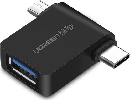 Attēls no Adapter USB Ugreen MicroUSB - USB-A + USB-C Czarny  (30453)