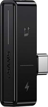 Picture of Adapter USB Usams AU12 USB-C - Jack 3.5mm + USB-C Czarny  (66867-uniw)