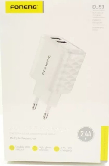 Picture of adowarka Foneng adowarka sieciowa EU53 2xUSB-A, 2,4A (Biaa) + kabel USB-C