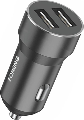 Изображение adowarka Foneng Metalowa adowarka samochodowa dual USB Foneng C08 2.4A (czarna)