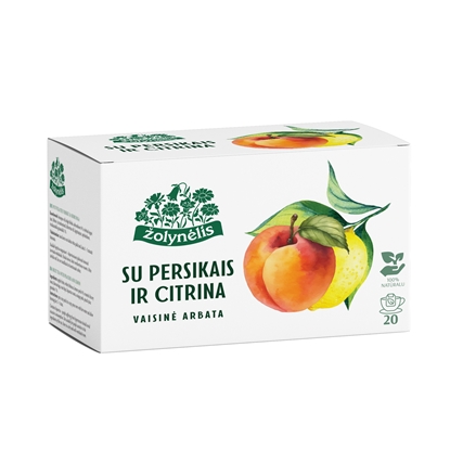 Изображение Augļu tēja ŽOLYNĒLIS ar persikiem un citronu, 50 g (2,5 g × 20 gab.)